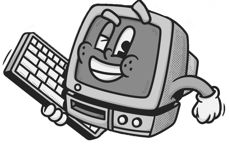 a cartoon of a computer